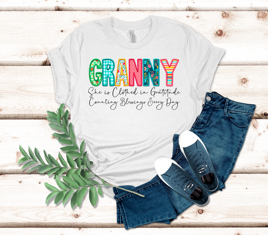 Faux Embroidery- Granny Tee