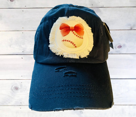 Baseball w/ Bow Patch Hat